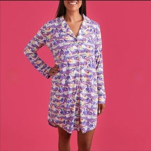 Posh Peanut Lisa Frank Tikanni Women's Luxe Sleep Shirt Large NWT